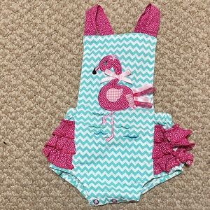 Indigo soul kids , baby girls size 3 months Flamingo sun Romper ¥